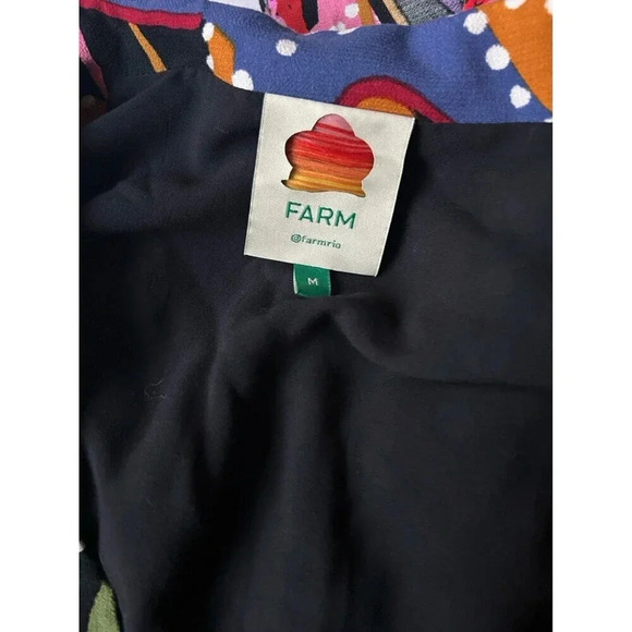 FARM RIO Women’s Maxi Dress, Under The Sea Plunging V-neck Long Sleeve Medium - Picture 3 of 8